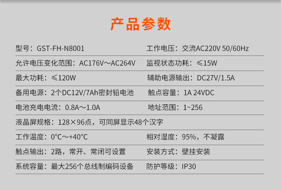 GST-FH-N8001防火門監(jiān)控器產(chǎn)品參數(shù)